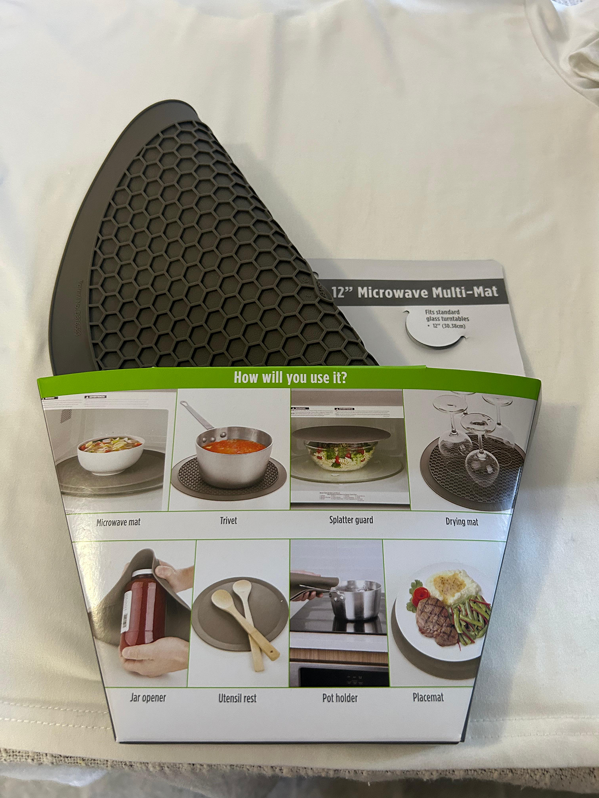 Tapete multiusos circular de silicona para microondas